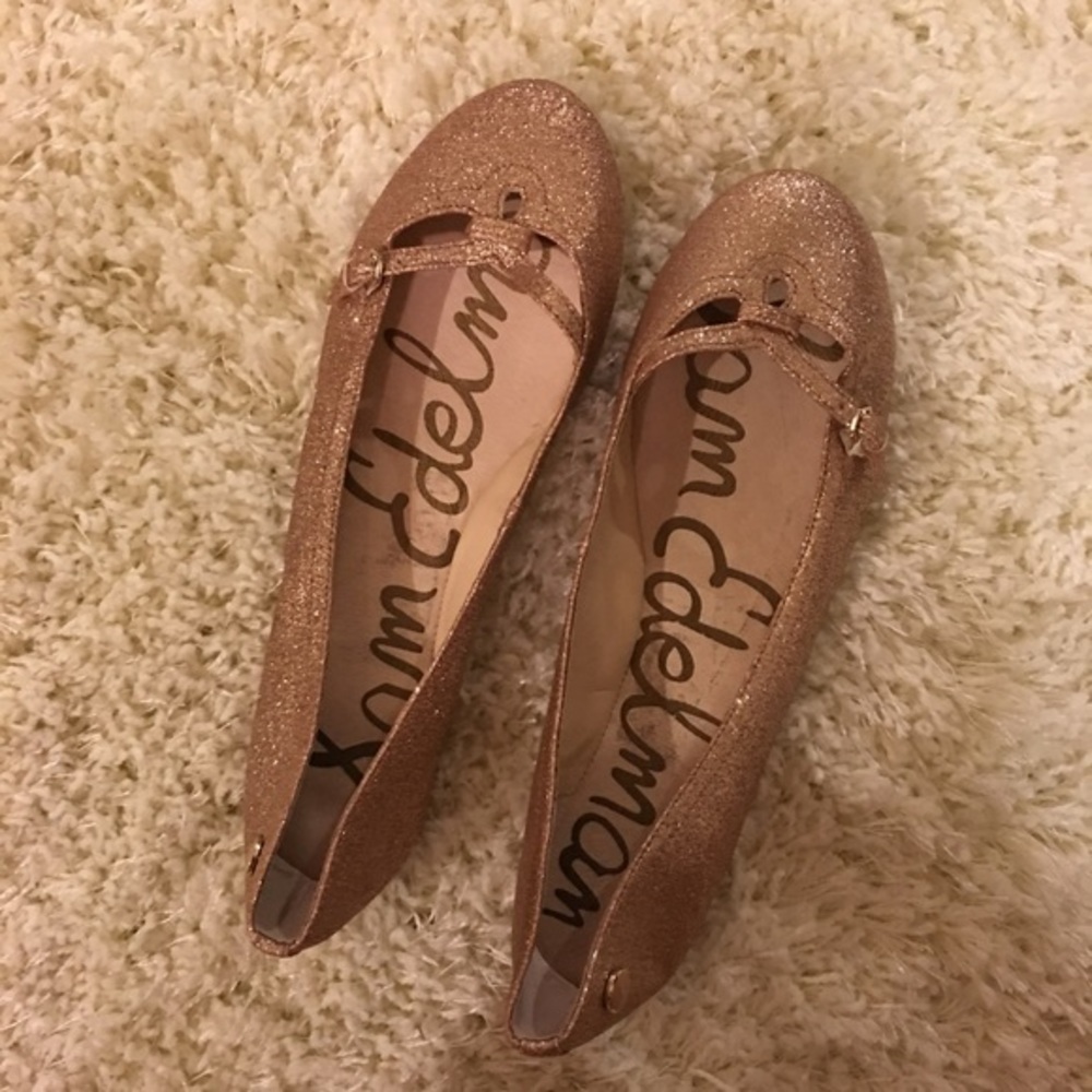 Sam Edelman gold sparkle flats